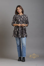 Authentic Kalamkari Peplum Short Kurti (Top only)  – Breathable and Comfortable cotton