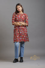 Authentic Kalamkari Short Kurti   – Breathable and Comfortable cotton