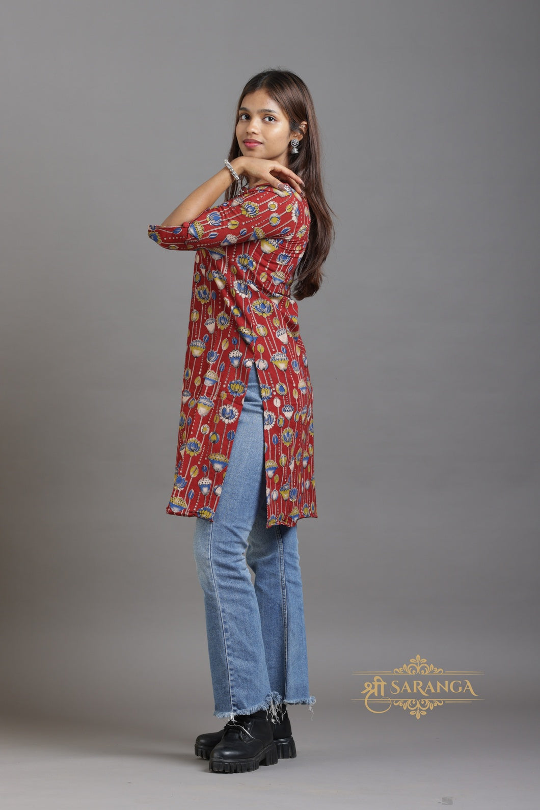 Authentic Kalamkari Short Kurti   – Breathable and Comfortable cotton