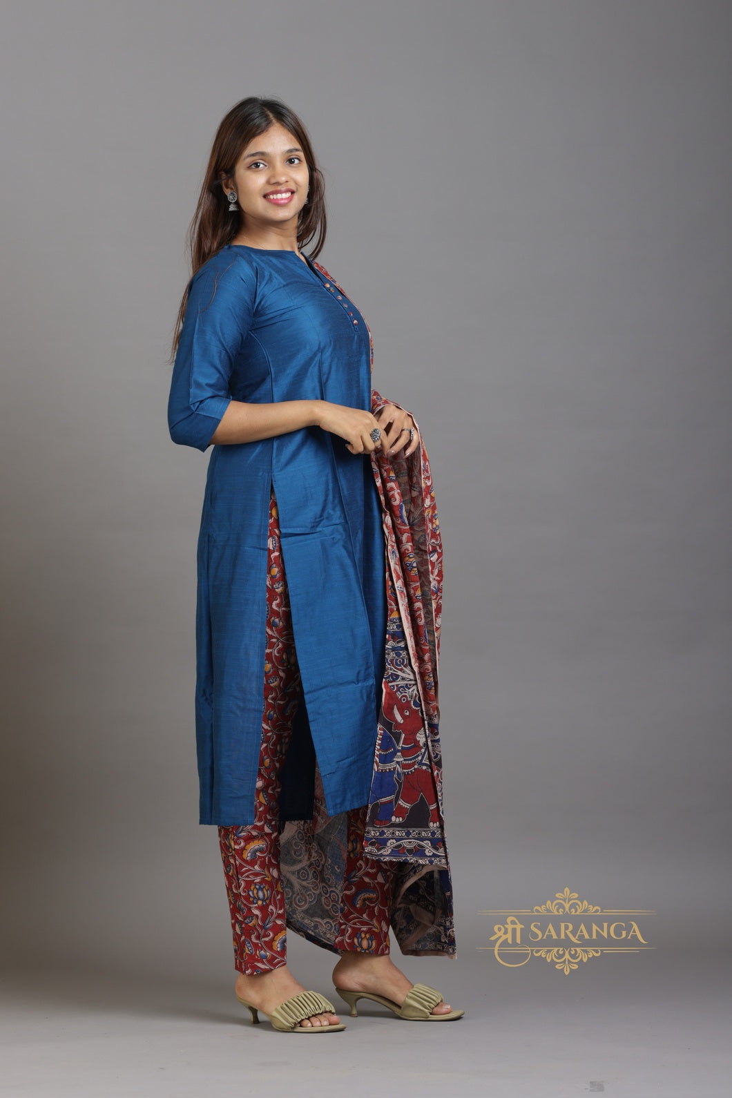 Heritage Kalamkari Cotton 3 Piece Suit Set