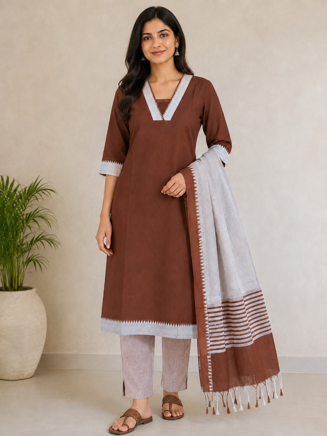 Elegant Pure Cotton Kurti Set - Top Length 39 inches