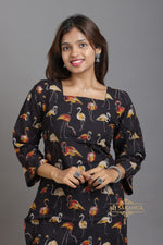 Stylish Kalamkari Black Corset Top -  Breathable and Comfortable cotton