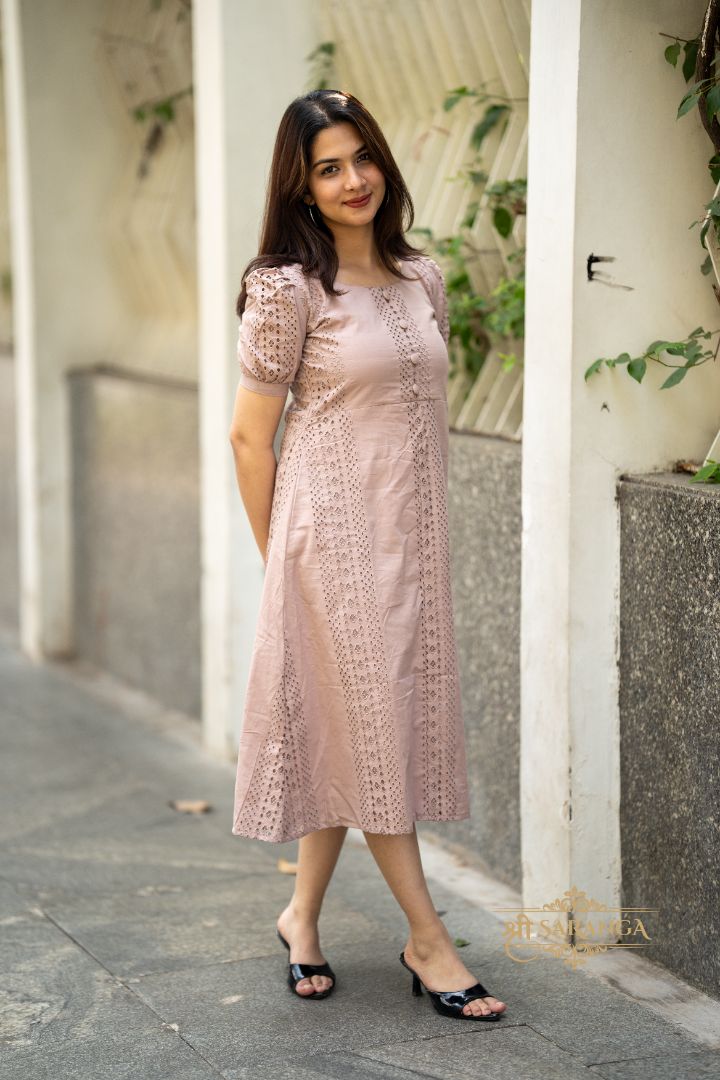 Hakoba Eyelet Midi Dress
