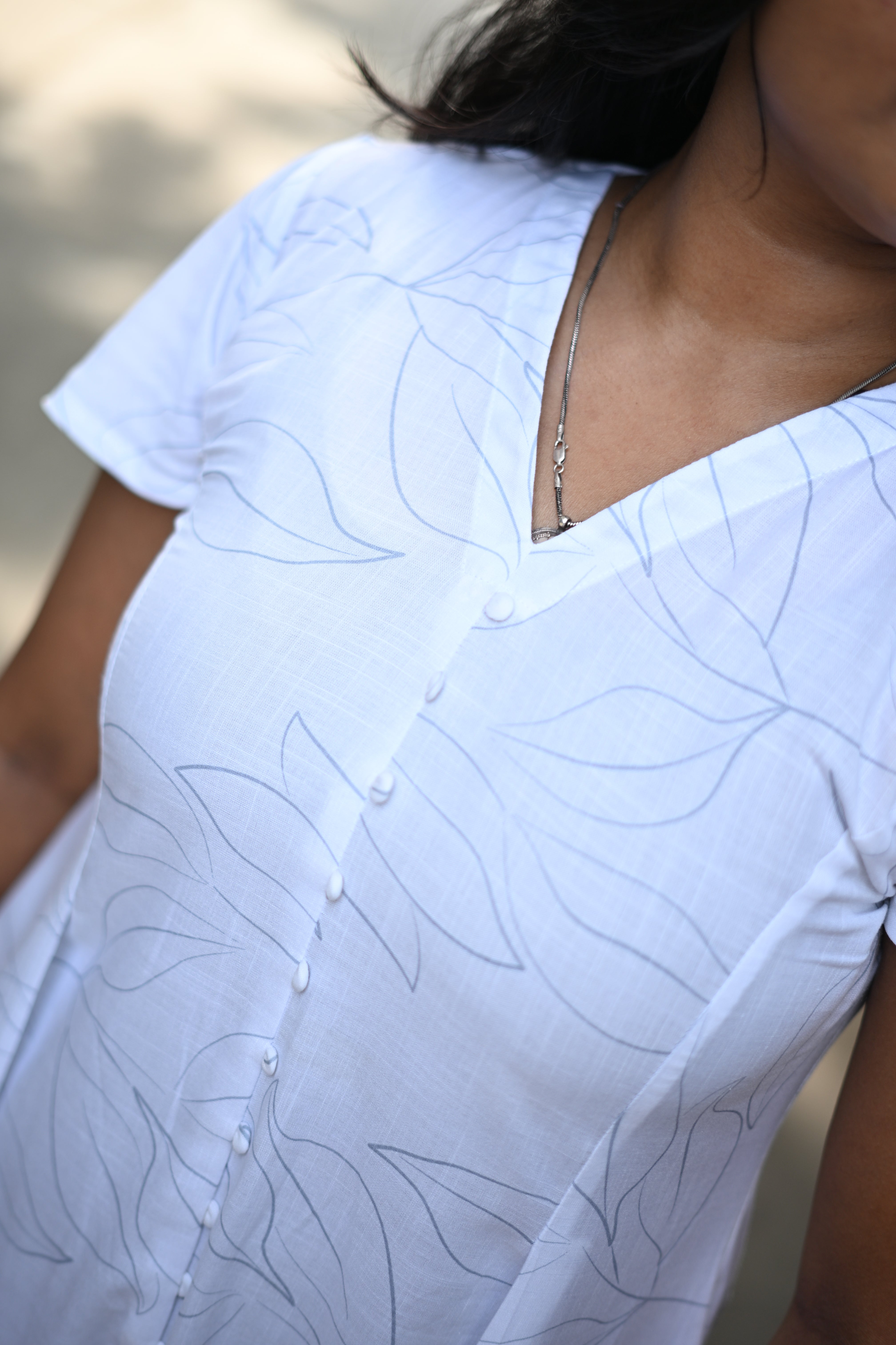 Ivory Breeze Premium Rayon Flared Dress (Semi-Transparent)