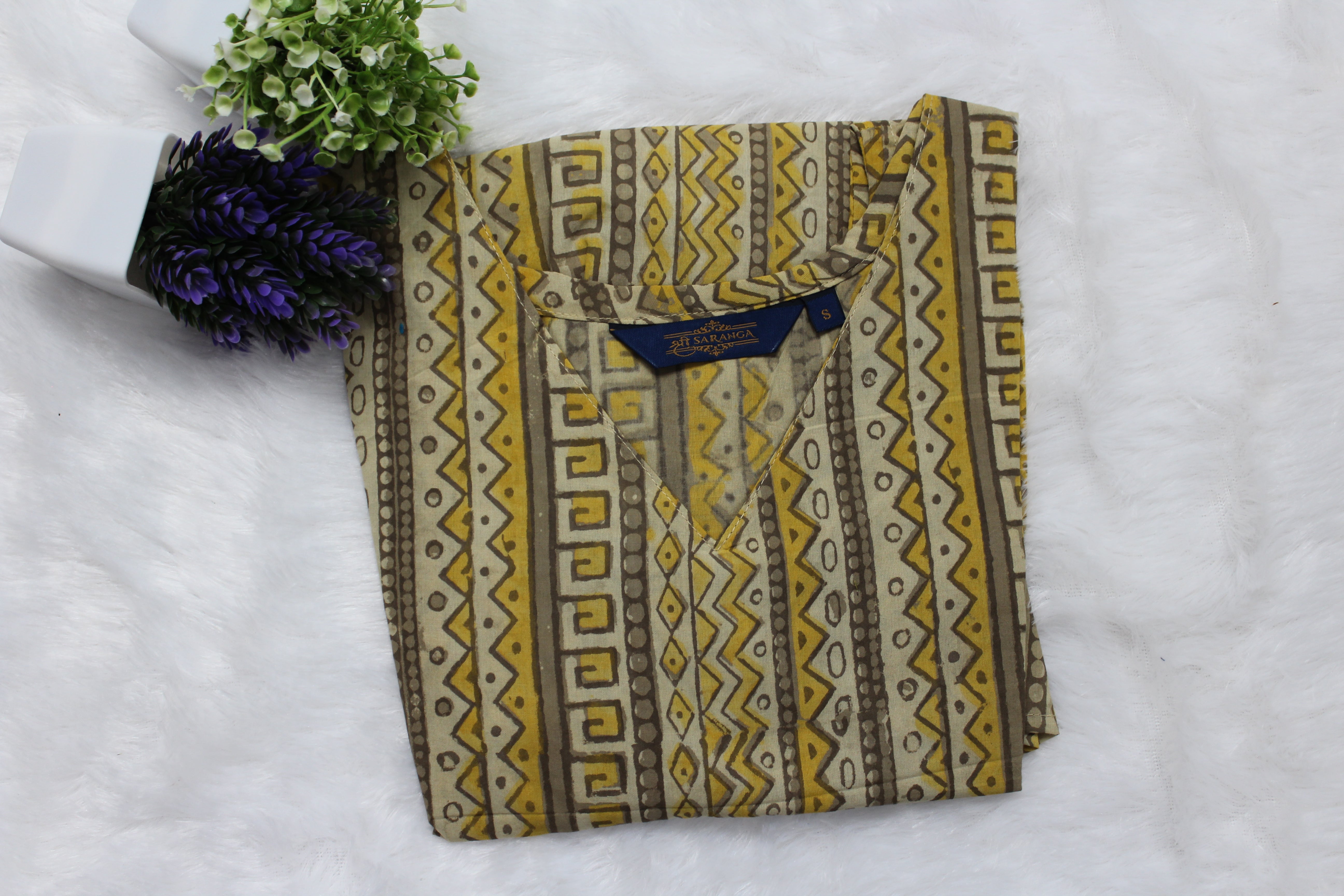 Premium Bagru Cotton (Hand block printed with natural dyes) Peplum Sleeveless Top-Breathable, Comfortable, Supersoft Cotton