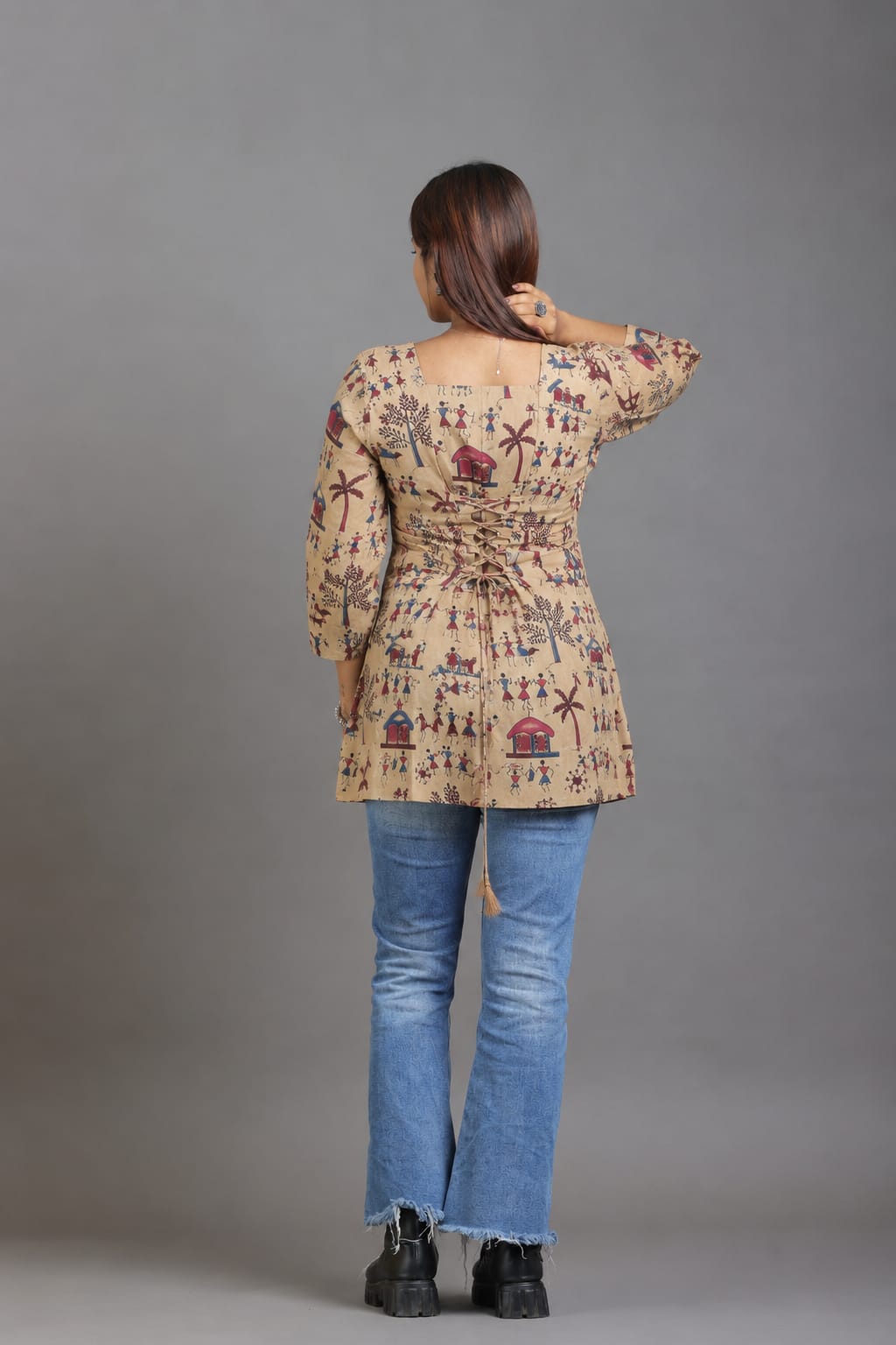 Stylish Kalamkari Corset Top -  Breathable and Comfortable cotton