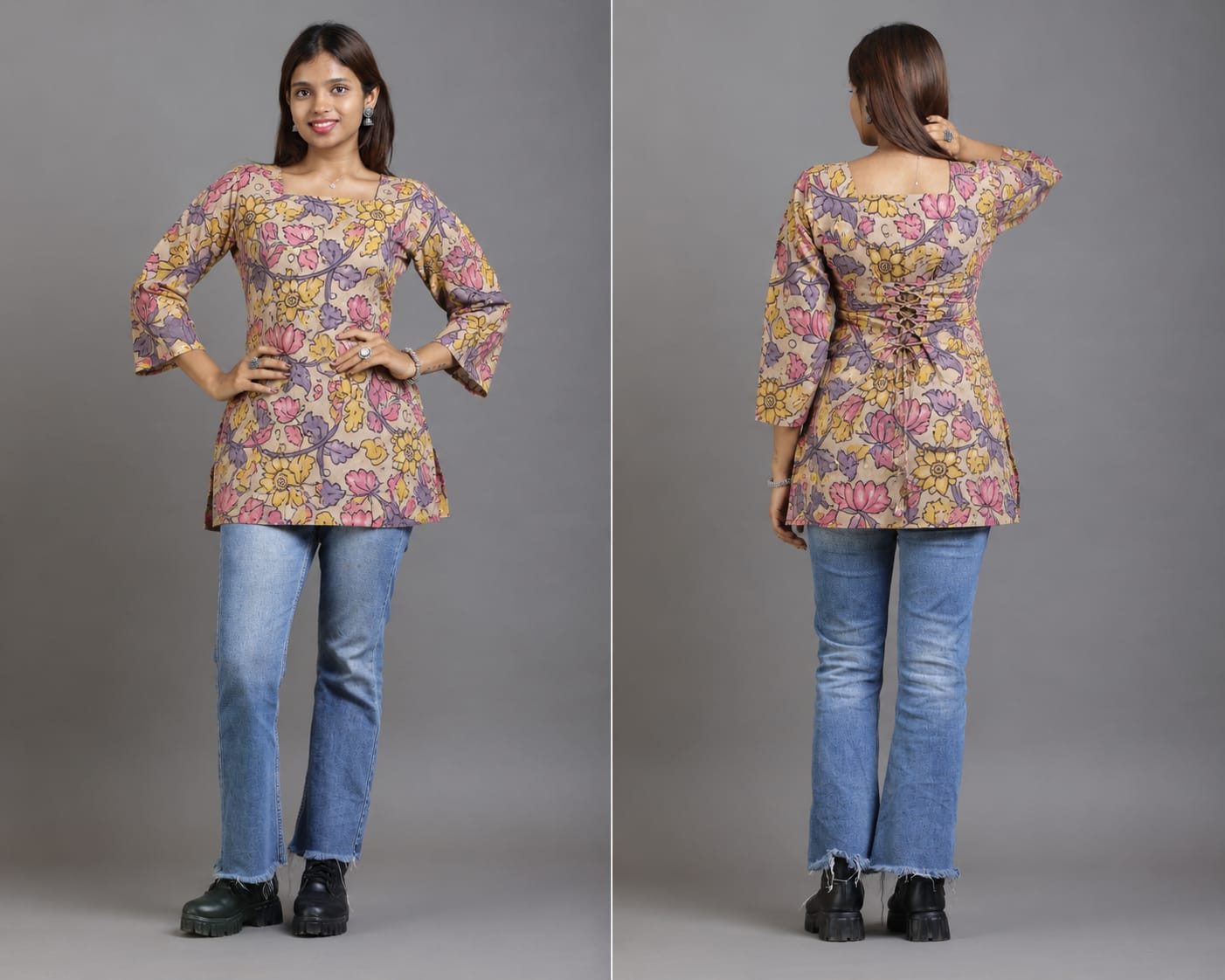 Stylish Kalamkari Corset Top -  Breathable and Comfortable cotton