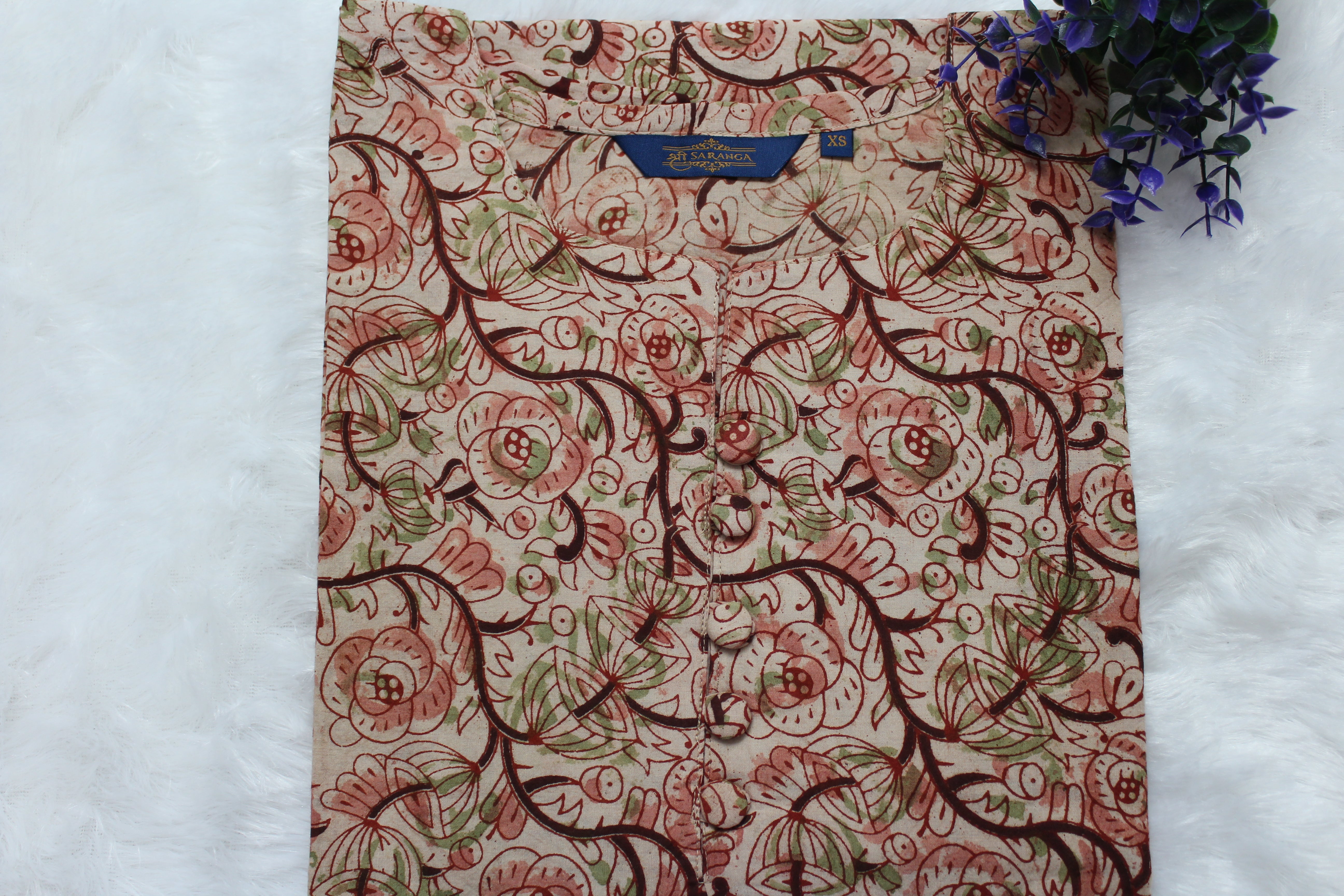 Authentic Kalamkari Short Kurti   – Breathable and Comfortable cotton