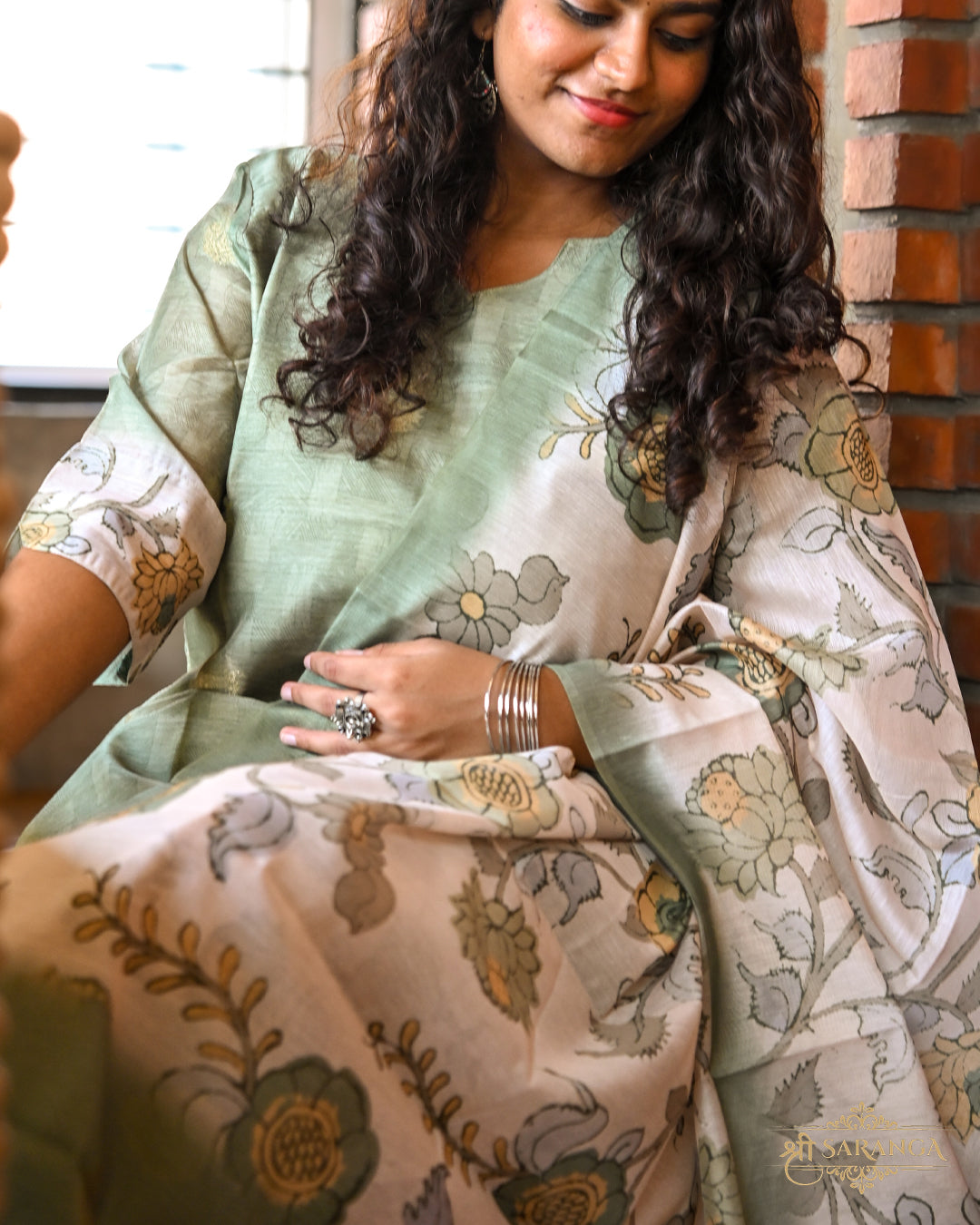 Mint Meadow Silk Cotton Suit Set