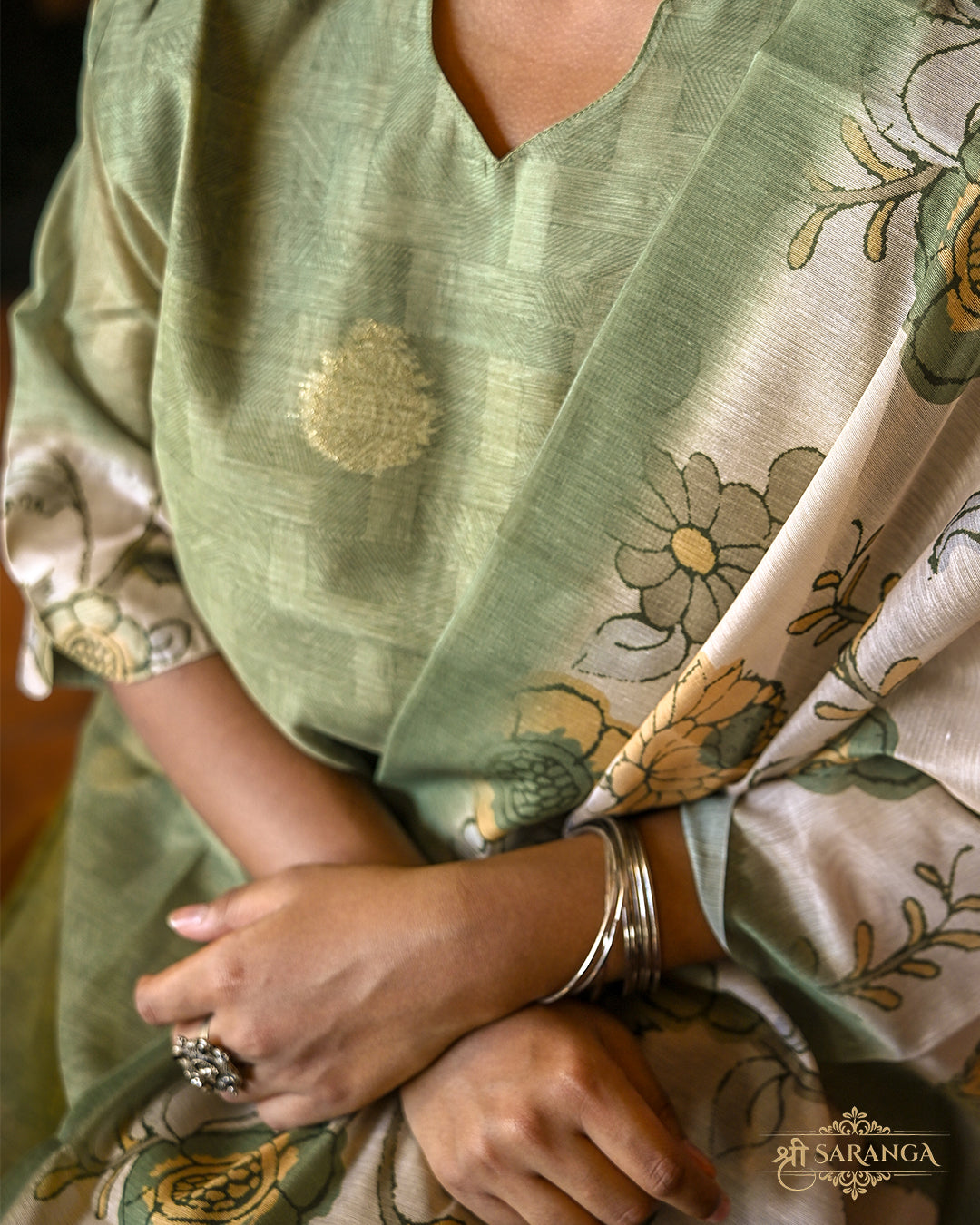 Mint Meadow Silk Cotton Suit Set