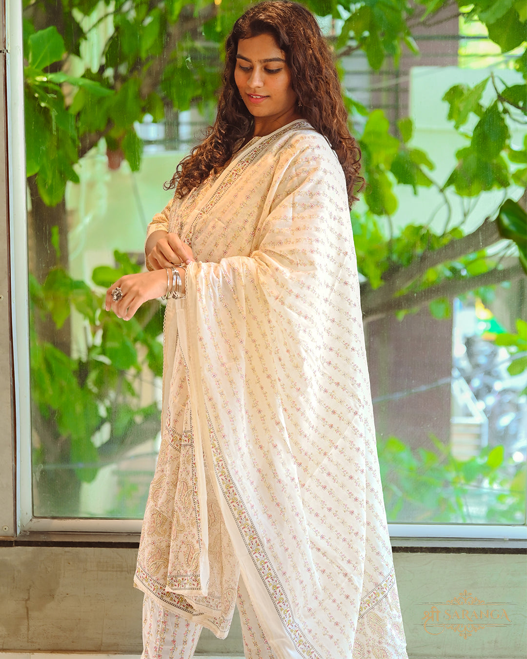 Blush Paisley Jaipur Cotton 3 Piece Suit Set - Breathable and Comfortable cotton