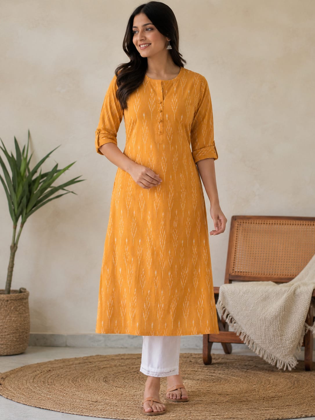 Ikkat Cotton Everyday Kurti